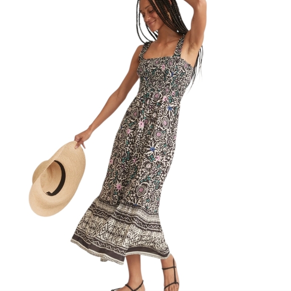 Marine Layer Dresses & Skirts - Marine Layer Small Long Dress Black and Pink Maxi Dress Floral Boho Chic